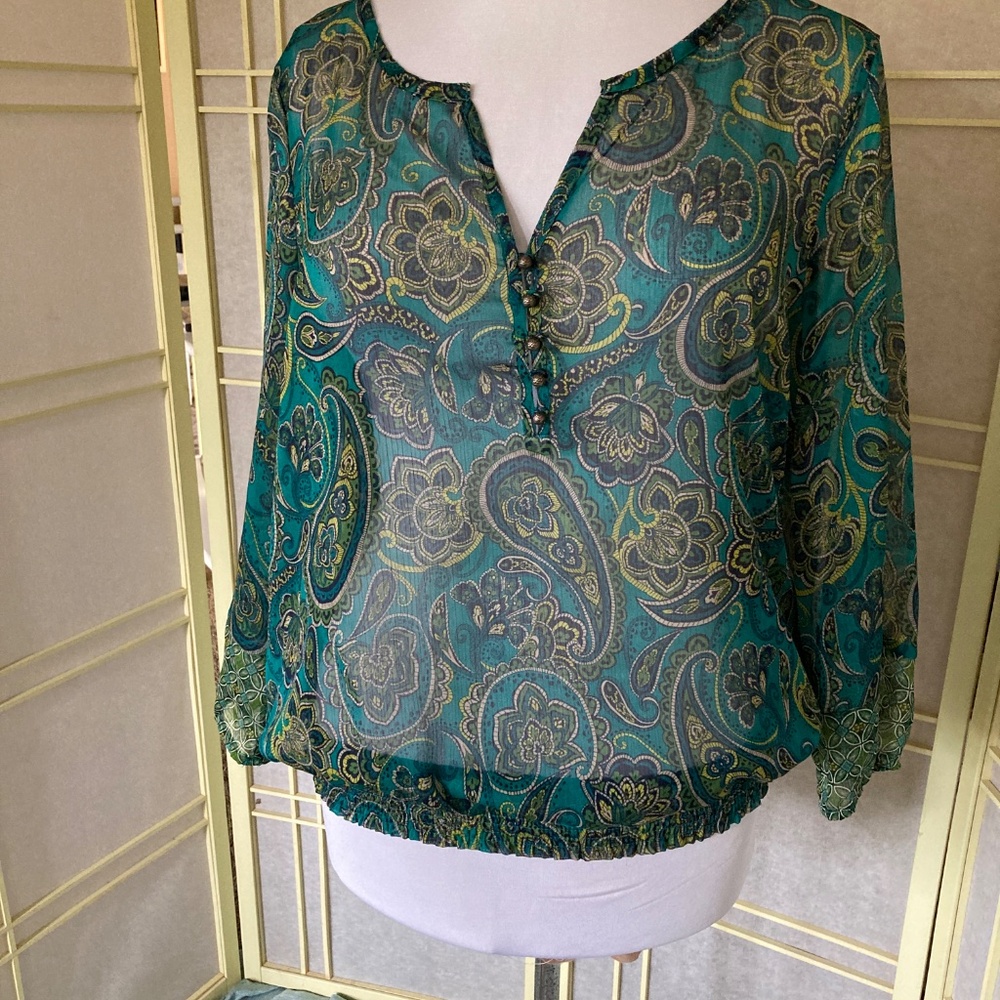 Sheer Paisley Blouse